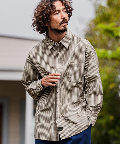 CAMBIO(カンビオ)の「ms6533-Multi Stripe Long Sleeve Shirts ストライプシャツ(PF-262-002)(シャツ/ブラウス・メンズ・グレー/ブラウン・L/M)」の16枚目の写真