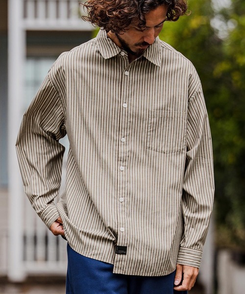 CAMBIO(カンビオ)の「ms6533-Multi Stripe Long Sleeve Shirts ストライプシャツ(PF-262-002)(シャツ/ブラウス・メンズ・グレー/ブラウン・L/M)」の18枚目の写真