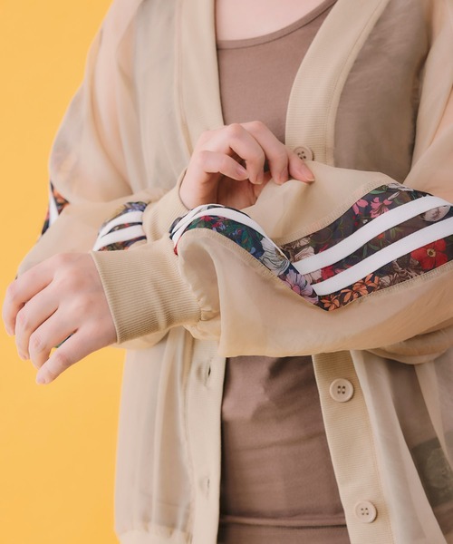 ScoLar(スカラー)の「162648:ライン入り オーガンジーシアーブルゾン(ブルゾン・レディース・ベージュ/ブラック・M)」の9枚目の写真