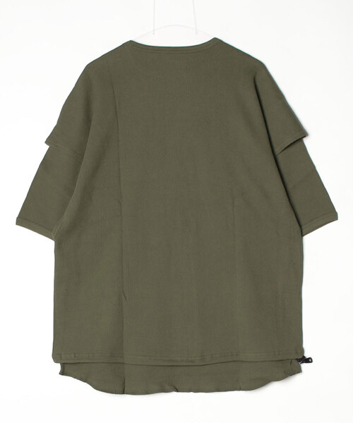 POLIQUANT（ポリクアント）の「【POLIQUANT/ポリクアント】THE LINKED WAFFLE S/S LAYERED TEE（Tシャツ/カットソー・メンズ・ブラック/ダークグリーン・4/3/2）」の3枚目の写真