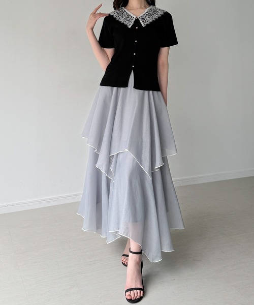 junoah(ジュノア)の「レース襟ニットトップス(ニット/セーター・レディース・ネイビー/グレー/ブラック・LARGE/MEDIUM)」の5枚目の写真