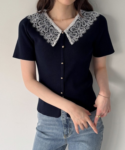 junoah(ジュノア)の「レース襟ニットトップス(ニット/セーター・レディース・ネイビー/グレー/ブラック・LARGE/MEDIUM)」の10枚目の写真