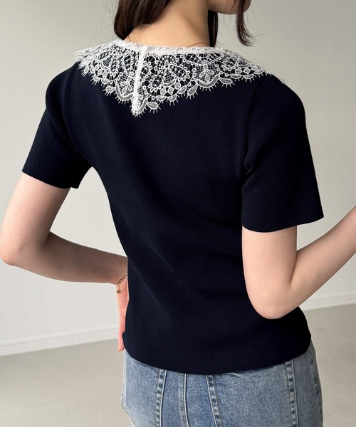 junoah(ジュノア)の「レース襟ニットトップス(ニット/セーター・レディース・ネイビー/グレー/ブラック・LARGE/MEDIUM)」の12枚目の写真