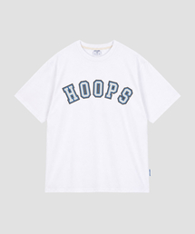 ALL DAY HOOPS（オールデイフープス）の「フープスバスティロゴオーバーサイズ半袖Tシャツホワイト（Tシャツ/カットソー）」