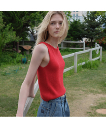 Linen knit sleeveless [FRSP08SL01]_Red