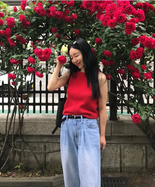 FRIVER07（フリバー07）の「Linen knit sleeveless [FRSP08SL01]_Red（Tシャツ/カットソー・レディース・レッド・FREE）」の3枚目の写真