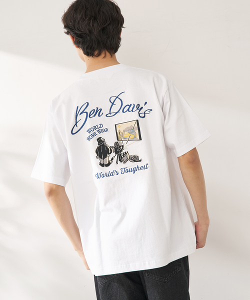 BEN DAVIS（ベンデイビス）の「Ben Davis 別注 エイシャキシシュウTシャツ（Tシャツ/カットソー・メンズ・ホワイト/ブラウン・LARGE/MEDIUM）」の13枚目の写真