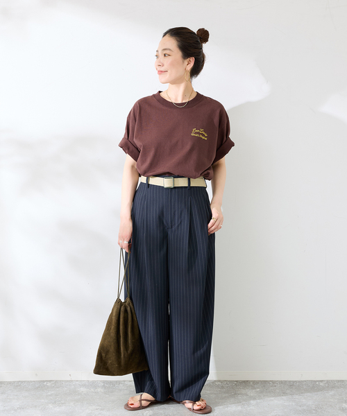 BEN DAVIS（ベンデイビス）の「Ben Davis 別注 エイシャキシシュウTシャツ（Tシャツ/カットソー・メンズ・ホワイト/ブラウン・LARGE/MEDIUM）」の12枚目の写真
