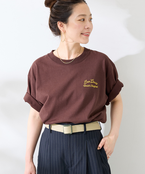 BEN DAVIS（ベンデイビス）の「Ben Davis 別注 エイシャキシシュウTシャツ（Tシャツ/カットソー・メンズ・ホワイト/ブラウン・LARGE/MEDIUM）」の9枚目の写真