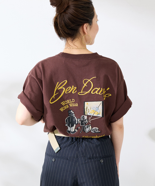 BEN DAVIS（ベンデイビス）の「Ben Davis 別注 エイシャキシシュウTシャツ（Tシャツ/カットソー・メンズ・ホワイト/ブラウン・LARGE/MEDIUM）」の7枚目の写真
