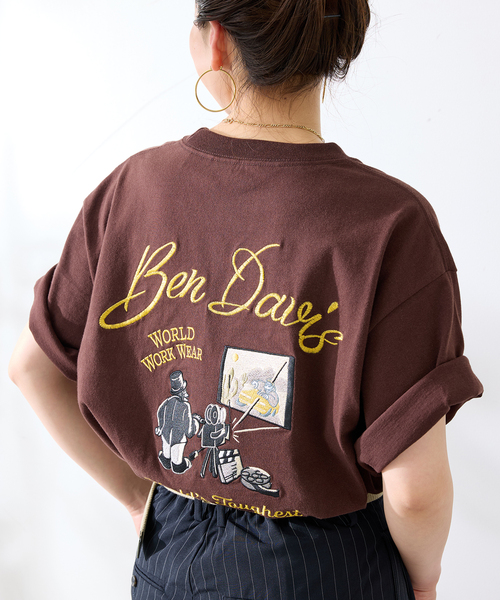 BEN DAVIS（ベンデイビス）の「Ben Davis 別注 エイシャキシシュウTシャツ（Tシャツ/カットソー・メンズ・ホワイト/ブラウン・LARGE/MEDIUM）」の6枚目の写真