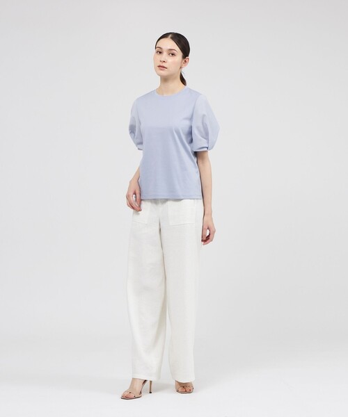 EPOCA(エポカ)の「ライトパフスリーブTシャツ(Tシャツ/カットソー・レディース・ブルー/ネイビー/ホワイト/ブラウン系その他2/ブラック・40)」の7枚目の写真