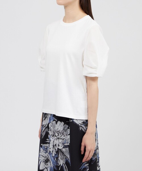 EPOCA(エポカ)の「ライトパフスリーブTシャツ(Tシャツ/カットソー・レディース・ブルー/ネイビー/ホワイト/ブラウン系その他2/ブラック・40)」の11枚目の写真