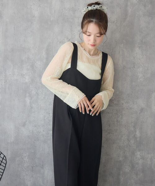 RETRO GIRL(レトロガール)の「配色楊柳シアーCT(Tシャツ/カットソー・レディース・イエロー/オフホワイト/ライトグレー・FREE)」の5枚目の写真