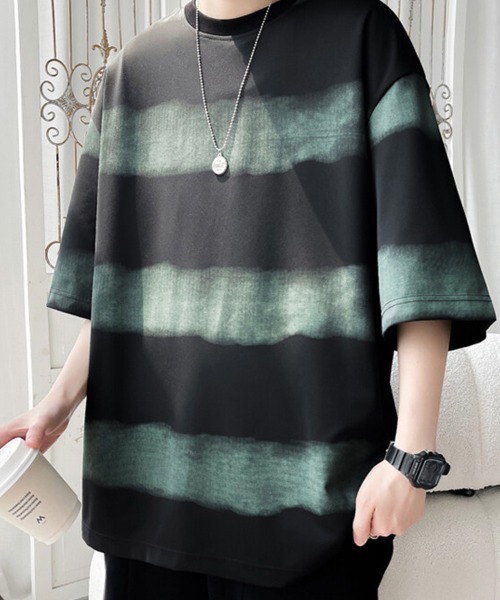 KELVIN(ケルヴァン)の「Mist Border Tee ミストボーダーTシャツ(Tシャツ/カットソー・メンズ・ホワイト/ブラック・LARGE/MEDIUM)」の1枚目の写真