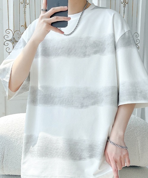 KELVIN(ケルヴァン)の「Mist Border Tee ミストボーダーTシャツ(Tシャツ/カットソー・メンズ・ホワイト/ブラック・LARGE/MEDIUM)」の3枚目の写真