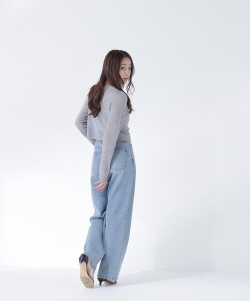 NATURAL BEAUTY BASIC（ナチュラルビューティーベーシック）の「シアーリブカーディガン（カーディガン/ボレロ・レディース・オフホワイト/オレンジ/グレー・ﾌﾘ-）」の9枚目の写真