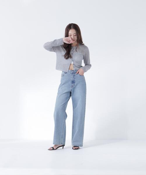 NATURAL BEAUTY BASIC（ナチュラルビューティーベーシック）の「シアーリブカーディガン（カーディガン/ボレロ・レディース・オフホワイト/オレンジ/グレー・ﾌﾘ-）」の11枚目の写真