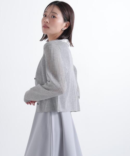 NATURAL BEAUTY BASIC（ナチュラルビューティーベーシック）の「シアーリブカーディガン（カーディガン/ボレロ・レディース・オフホワイト/オレンジ/グレー・ﾌﾘ-）」の12枚目の写真
