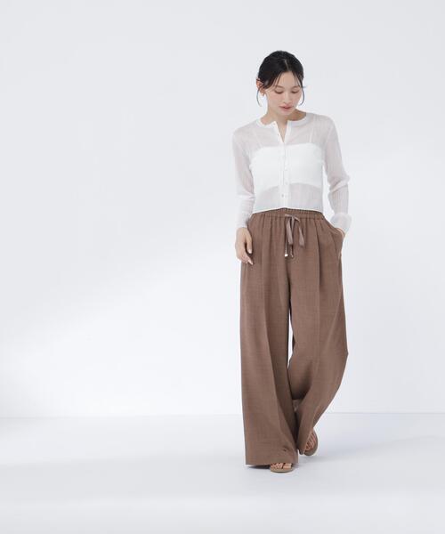 NATURAL BEAUTY BASIC（ナチュラルビューティーベーシック）の「シアーリブカーディガン（カーディガン/ボレロ・レディース・オフホワイト/オレンジ/グレー・ﾌﾘ-）」の10枚目の写真