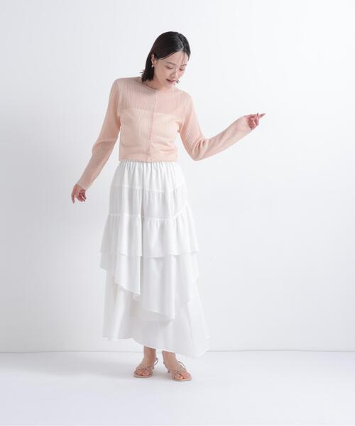 NATURAL BEAUTY BASIC（ナチュラルビューティーベーシック）の「シアーリブカーディガン（カーディガン/ボレロ・レディース・オフホワイト/オレンジ/グレー・ﾌﾘ-）」の22枚目の写真
