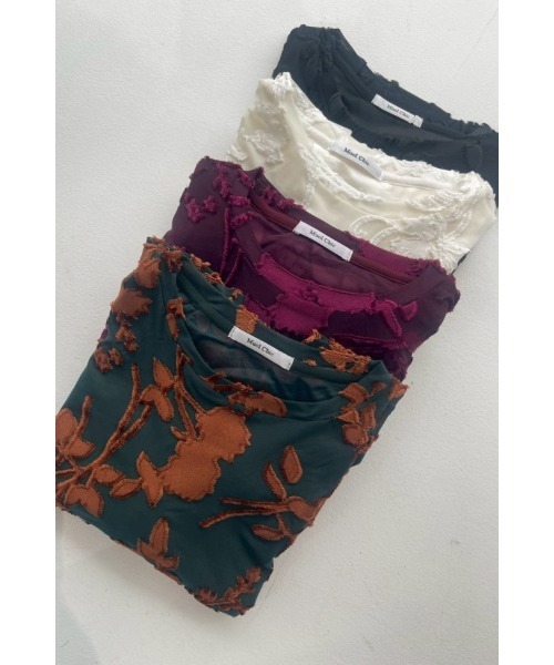Muel Chic(ミュエルシック)の「Grow cutsew / グロウカットソー(Tシャツ/カットソー・レディース・ブラック/オフホワイト/マルーン/シアン・FREE)」の17枚目の写真