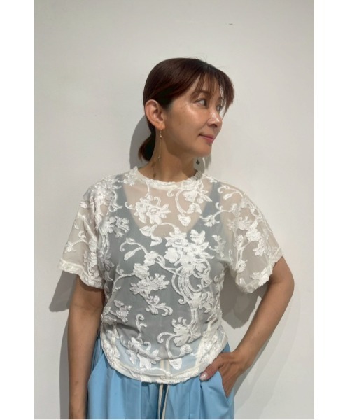 Muel Chic(ミュエルシック)の「Grow cutsew / グロウカットソー(Tシャツ/カットソー・レディース・ブラック/オフホワイト/マルーン/シアン・FREE)」の16枚目の写真