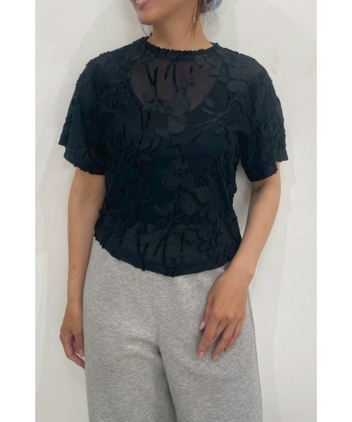 Muel Chic(ミュエルシック)の「Grow cutsew / グロウカットソー(Tシャツ/カットソー・レディース・ブラック/オフホワイト/マルーン/シアン・FREE)」の11枚目の写真