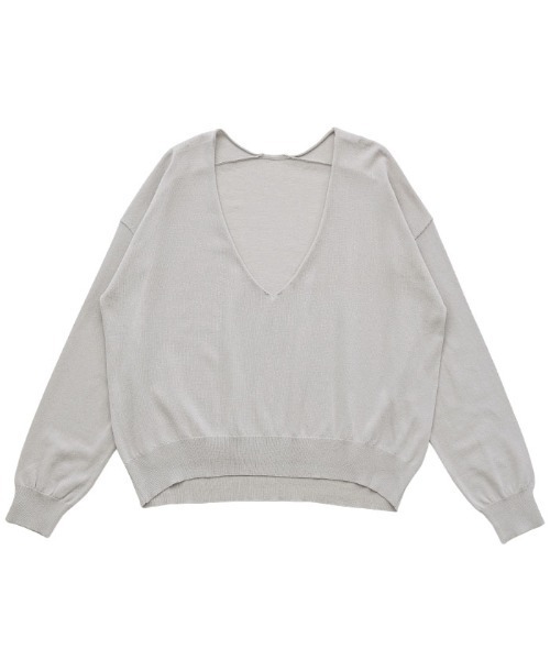 select MOCA Et(セレクトモカエト)の「【Et】Minimal V-Neck Simple Tops(ニット/セーター・レディース・ブラック/ライトグレー/キャメル・FREE)」の5枚目の写真
