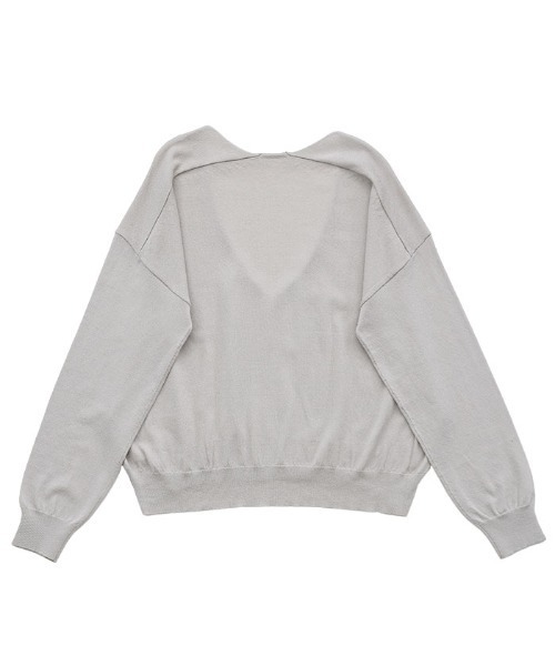 select MOCA Et(セレクトモカエト)の「【Et】Minimal V-Neck Simple Tops(ニット/セーター・レディース・ブラック/ライトグレー/キャメル・FREE)」の6枚目の写真