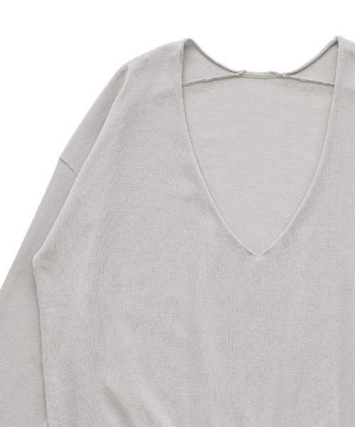select MOCA Et(セレクトモカエト)の「【Et】Minimal V-Neck Simple Tops(ニット/セーター・レディース・ブラック/ライトグレー/キャメル・FREE)」の7枚目の写真