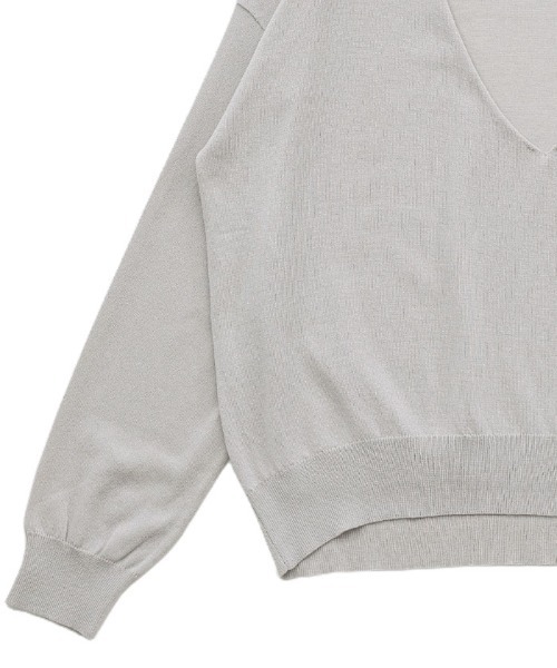 select MOCA Et(セレクトモカエト)の「【Et】Minimal V-Neck Simple Tops(ニット/セーター・レディース・ブラック/ライトグレー/キャメル・FREE)」の8枚目の写真