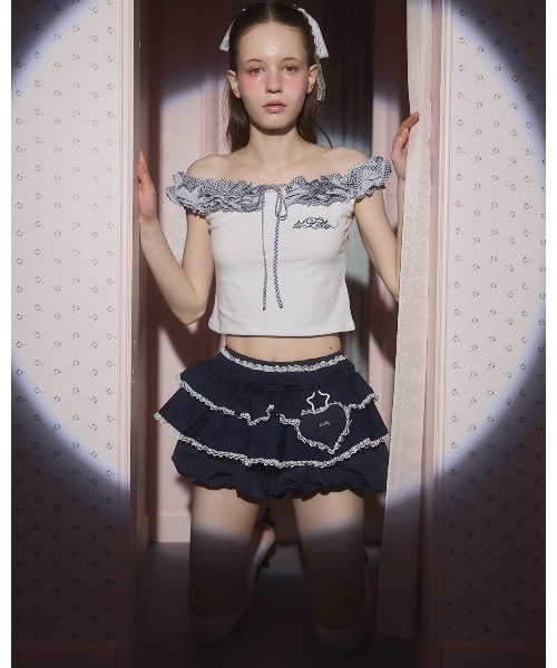 lilLilly（リルリリー）の「フリルタンクトップ（タンクトップ・レディース・ブラック/ホワイト/ブルー・FREE）」の14枚目の写真
