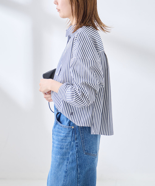 journal standard L'essage(ジャーナルスタンダードレサージュ)の「刺繍ショートシャツ(シャツ/ブラウス・レディース・チャコールグレー/ブルー系その他/ネイビー・FREE)」の8枚目の写真