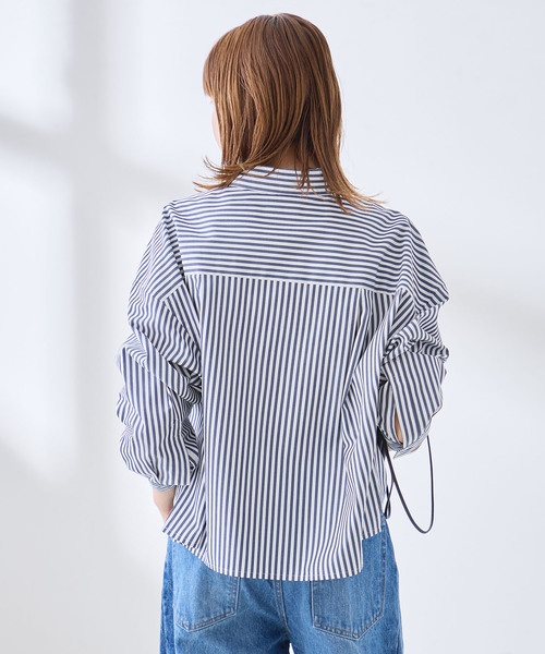 journal standard L'essage(ジャーナルスタンダードレサージュ)の「刺繍ショートシャツ(シャツ/ブラウス・レディース・チャコールグレー/ブルー系その他/ネイビー・FREE)」の9枚目の写真