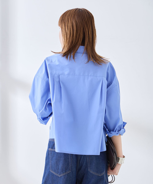 journal standard L'essage(ジャーナルスタンダードレサージュ)の「刺繍ショートシャツ(シャツ/ブラウス・レディース・チャコールグレー/ブルー系その他/ネイビー・FREE)」の14枚目の写真