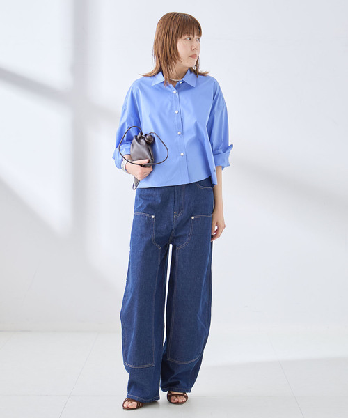 journal standard L'essage(ジャーナルスタンダードレサージュ)の「刺繍ショートシャツ(シャツ/ブラウス・レディース・チャコールグレー/ブルー系その他/ネイビー・FREE)」の16枚目の写真