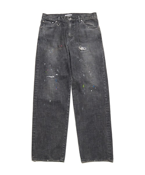 uniform experiment(ユニフォームエクスペリメント)の「DAMAGED DENIM WIDE-FIT JEANS(デニムパンツ・メンズ・インディゴブルー/ブラック・4/1/2/3/5)」の1枚目の写真