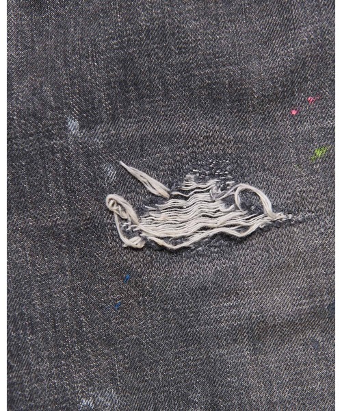 uniform experiment(ユニフォームエクスペリメント)の「DAMAGED DENIM WIDE-FIT JEANS(デニムパンツ・メンズ・インディゴブルー/ブラック・4/1/2/3/5)」の7枚目の写真