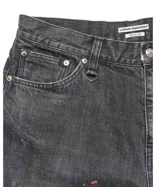 uniform experiment(ユニフォームエクスペリメント)の「DAMAGED DENIM WIDE-FIT JEANS(デニムパンツ・メンズ・インディゴブルー/ブラック・4/1/2/3/5)」の9枚目の写真