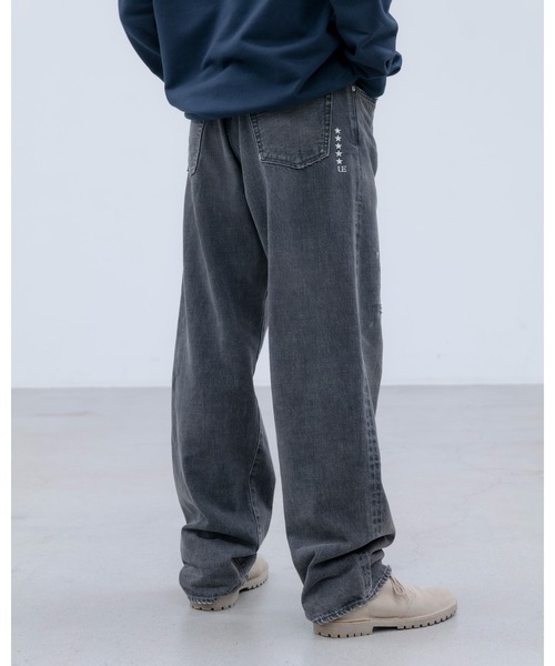 uniform experiment(ユニフォームエクスペリメント)の「DAMAGED DENIM WIDE-FIT JEANS(デニムパンツ・メンズ・インディゴブルー/ブラック・4/1/2/3/5)」の3枚目の写真