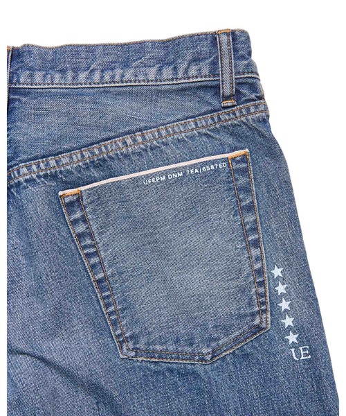 uniform experiment(ユニフォームエクスペリメント)の「DAMAGED DENIM WIDE-FIT JEANS(デニムパンツ・メンズ・インディゴブルー/ブラック・4/1/2/3/5)」の14枚目の写真