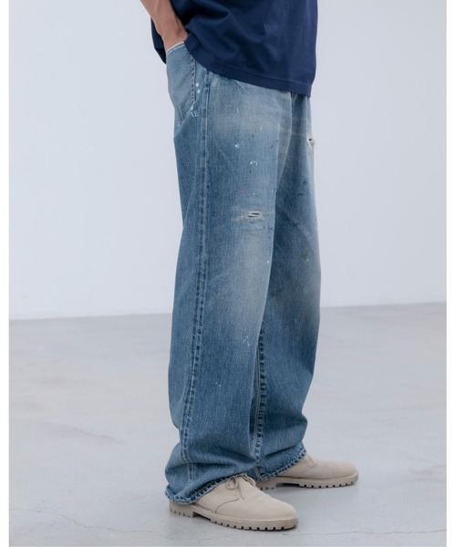 uniform experiment(ユニフォームエクスペリメント)の「DAMAGED DENIM WIDE-FIT JEANS(デニムパンツ・メンズ・インディゴブルー/ブラック・4/1/2/3/5)」の11枚目の写真