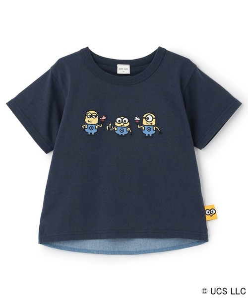 APE　ミニオンTシャツ　2XL　青 セール】【WEB別注】【ミニオン】布帛切り替え半袖Tシャツ（Tシャツ