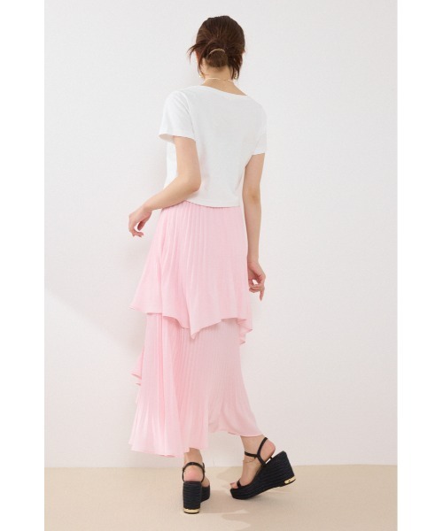 rienda(リエンダ)の「イレヘムプリーツロングスカート 夏服(スカート・レディース・マルチ/ピンク・SMALL/MEDIUM)」の5枚目の写真