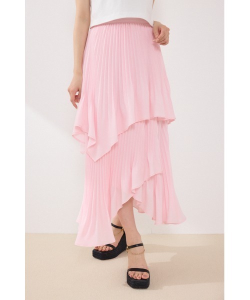 rienda(リエンダ)の「イレヘムプリーツロングスカート 夏服(スカート・レディース・マルチ/ピンク・SMALL/MEDIUM)」の6枚目の写真
