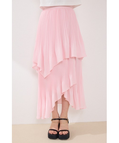 rienda(リエンダ)の「イレヘムプリーツロングスカート 夏服(スカート・レディース・マルチ/ピンク・SMALL/MEDIUM)」の9枚目の写真