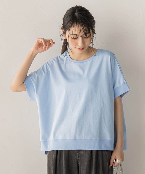 Droite lautreamont(ドロワットロートレアモン)の「クロップドカットソー(Tシャツ/カットソー・レディース・ブラック/オフホワイト/ブルー・M)」の3枚目の写真