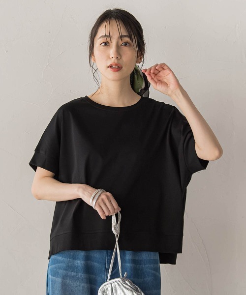 Droite lautreamont(ドロワットロートレアモン)の「クロップドカットソー(Tシャツ/カットソー・レディース・ブラック/オフホワイト/ブルー・M)」の16枚目の写真