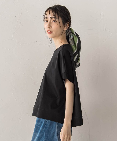 Droite lautreamont(ドロワットロートレアモン)の「クロップドカットソー(Tシャツ/カットソー・レディース・ブラック/オフホワイト/ブルー・M)」の17枚目の写真